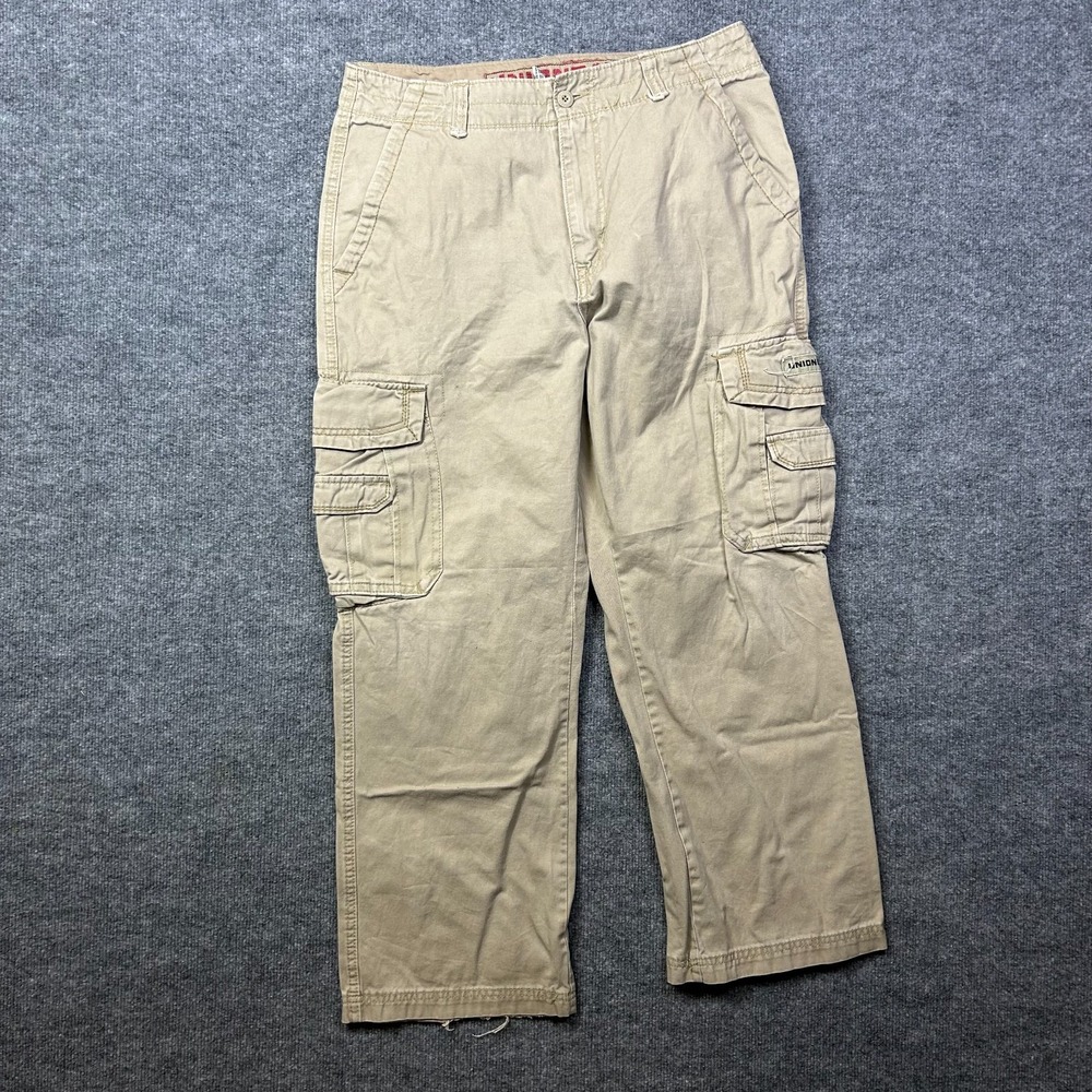 Unionbay Cargo Pants Mens 34x30 Khaki Good Utility Straight Leg Workwear